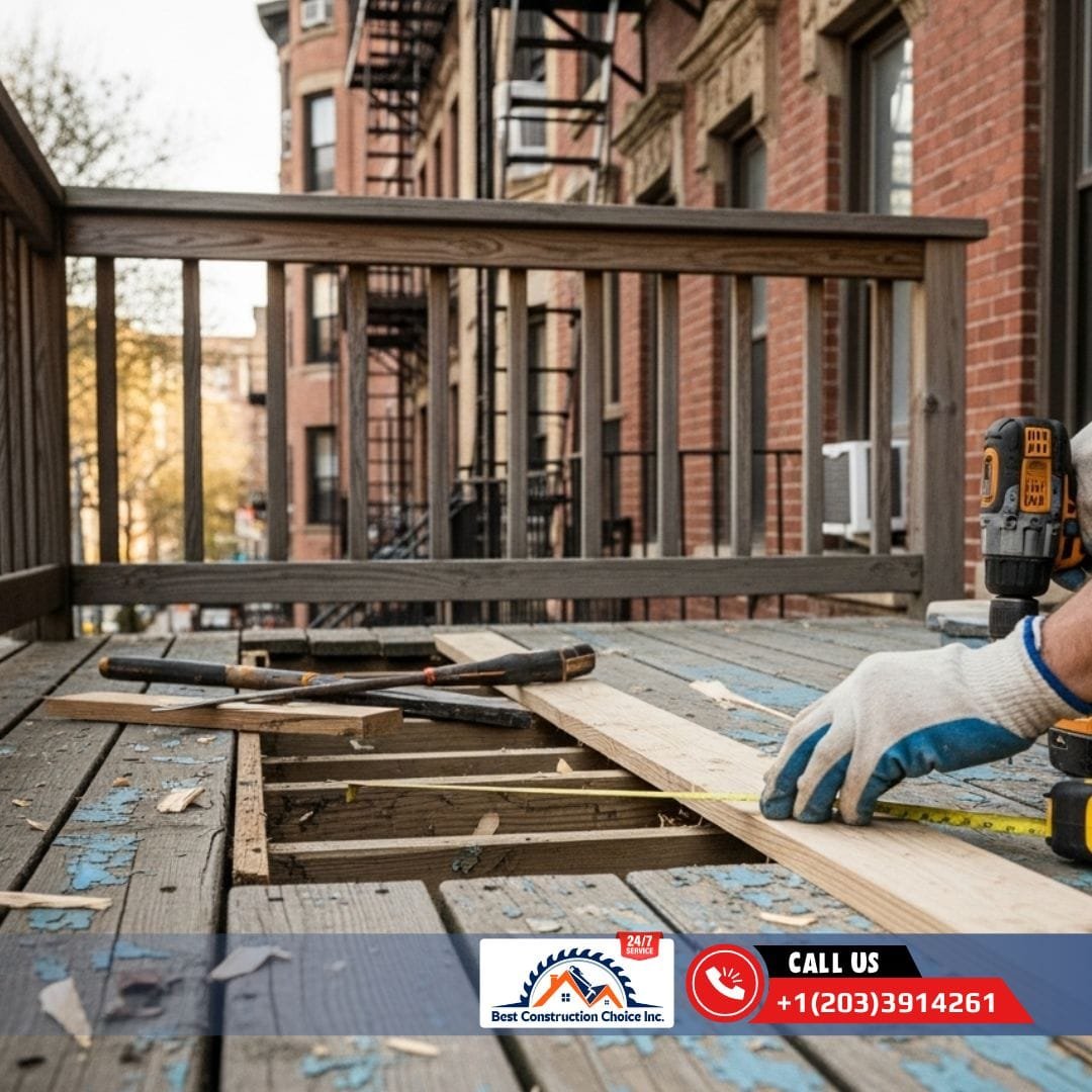 Who can repair or replace deck boards?